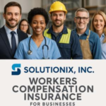 A diverse group of professionals including a nurse, construction worker, and office staff posing together in work attire.