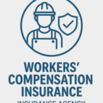 Icon depicting a construction worker with a hard hat and a shield symbol representing workers' compensation insurance.
