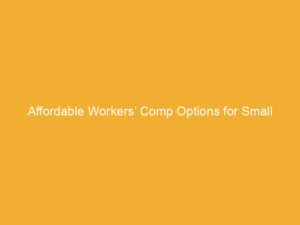 Text on a yellow background stating 'Affordable Workers’ Comp Options for Small Residential Care Homes'.