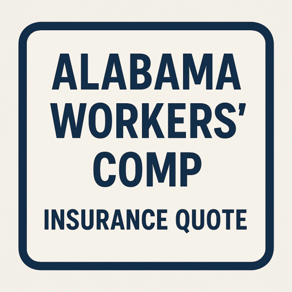 Text graphic displaying 'Alabama Workers' Comp Insurance Quote' in bold letters.