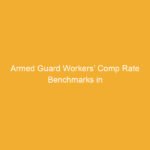 Text graphic displaying 'Armed Guard Workers’ Comp Rate Benchmarks in Georgia for 2024' on a yellow background.