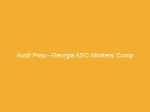 Document titled 'Audit Prep—Georgia ASO Workers’ Comp' on a yellow background.