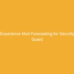 Text on a yellow background stating 'Experience Mod Forecasting for Security Guard'.