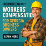 Smiling construction worker wearing a hard hat and checkered shirt, arms crossed, against a teal background.