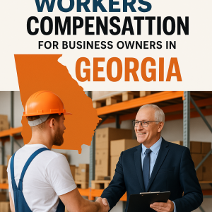 Graphic depicting a handshake between a businessman and a worker in a hard hat, with Georgia state outline.