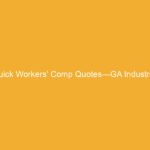 Text on a yellow background stating 'Quick Workers' Comp Quotes—GA Industrial'.