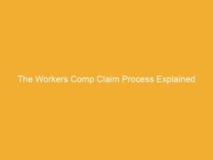 Text on a yellow background stating 'The Workers Comp Claim Process Explained'.