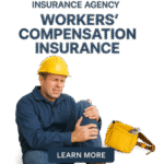 Man in a yellow hard hat holding his knee while sitting, wearing a blue shirt and tool belt.