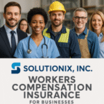 A diverse group of professionals in work attire, including a nurse, construction worker, and business people, smiling at the camera.