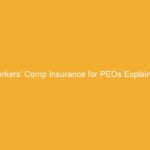 Text on a yellow background stating 'Workers' Comp Insurance for PEOs Explained'.