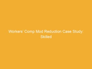 Title slide of a case study on workers' compensation modification reduction for a skilled nursing facility.