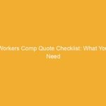 Text on a yellow background stating 'Workers Comp Quote Checklist: What You Need'.